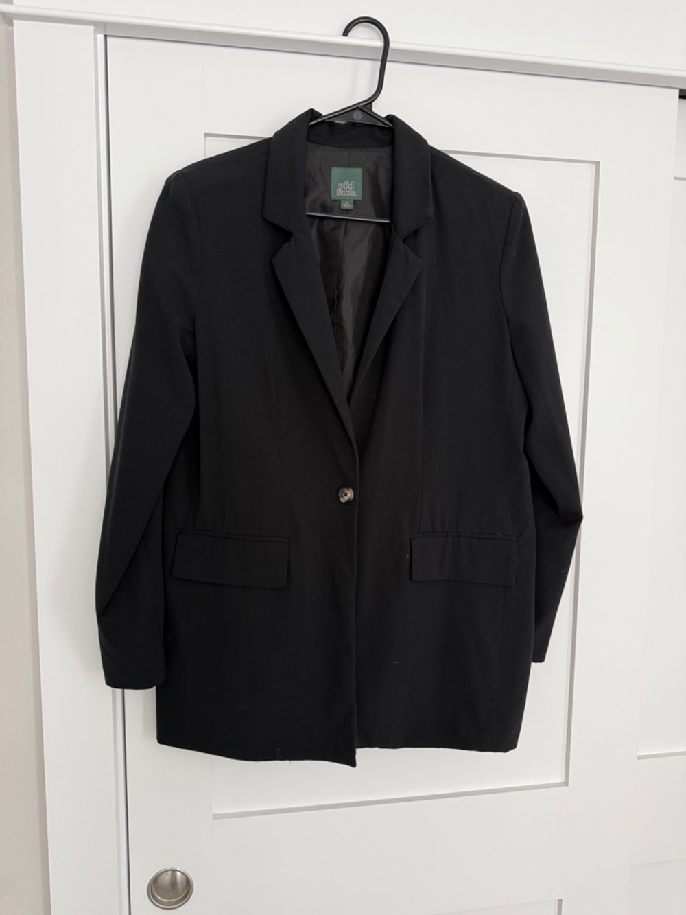wild fable oversized  Black Single-Button Blazer